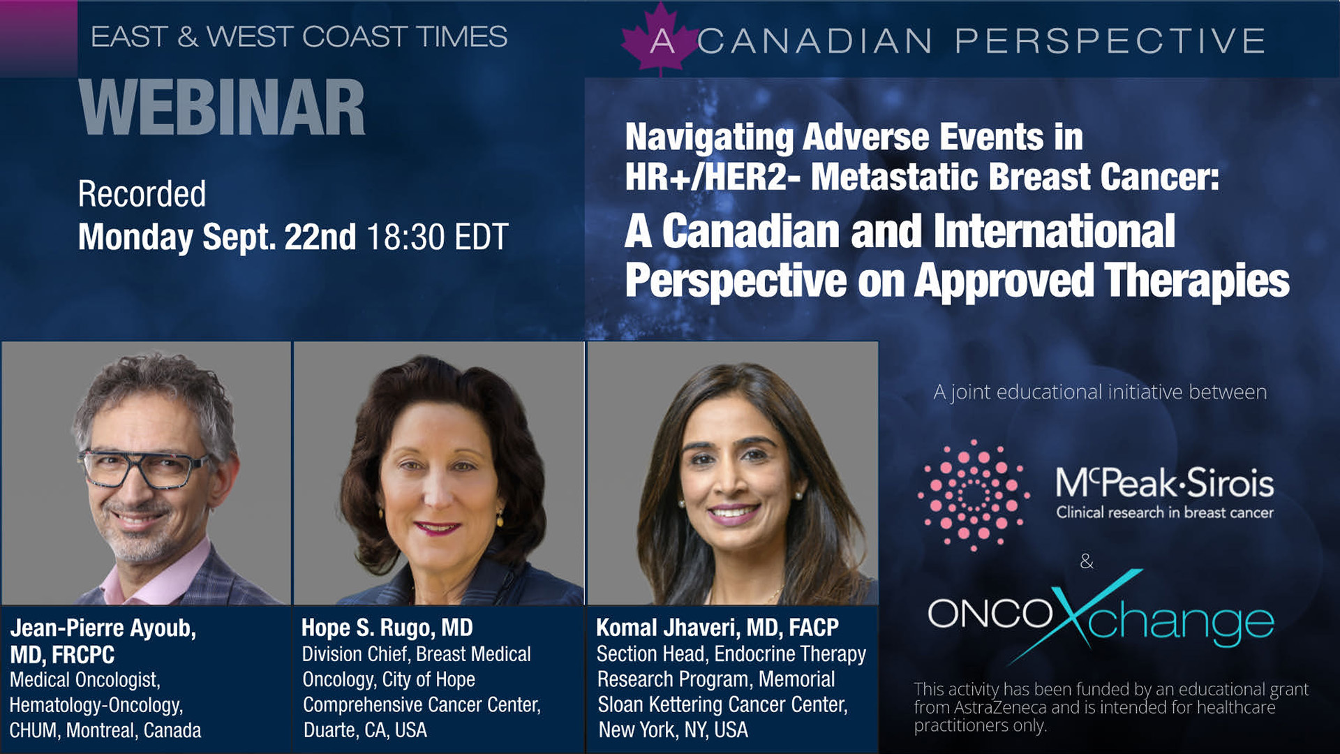 Navigating Adverse Events in HR+/HER2- Metastatic Breast Cancer: A Canadian and International Perspective on Approved Therapies