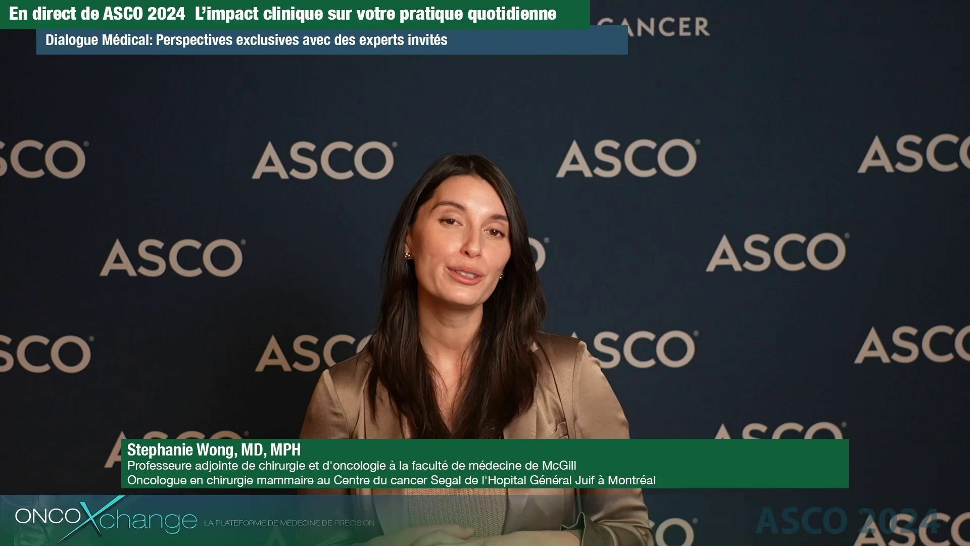 ASCO 2024 - Dialogue Médical : Dre Stephanie Wong sur l'éligibilité aux inhibiteurs de PARP chez les femmes atteintes d'un cancer du sein invasif nouvellement diagnostiqué